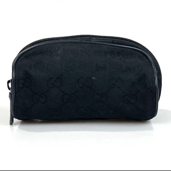 Authentic GUCCI BAG Pouch GG Canvas Black 138044 3731 Authentic - Picture 1 of 12